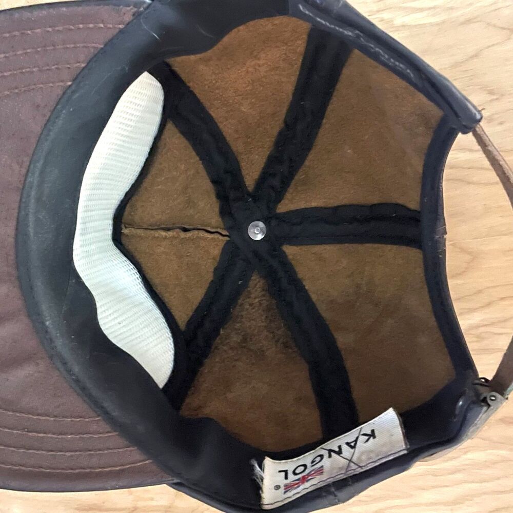Kangol Vintage Brown Leather Strapback Dad Hat Cap Men’s Made in USA - Picture 7 of 9